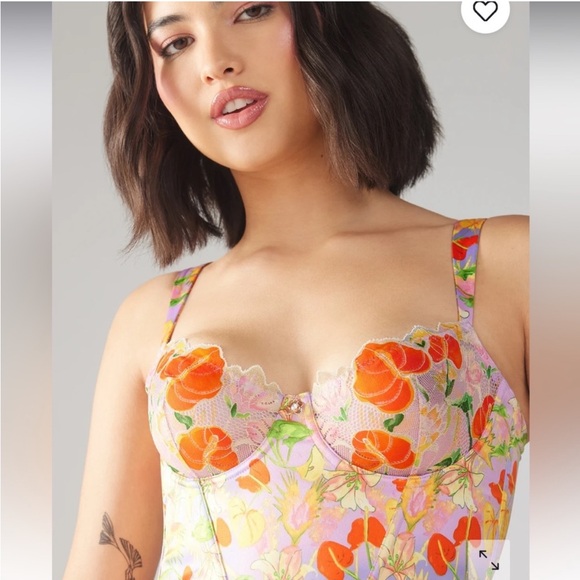 Savage X Fenty Purple Prism Mutha Nature Satin Bustier - Picture 7 of 10